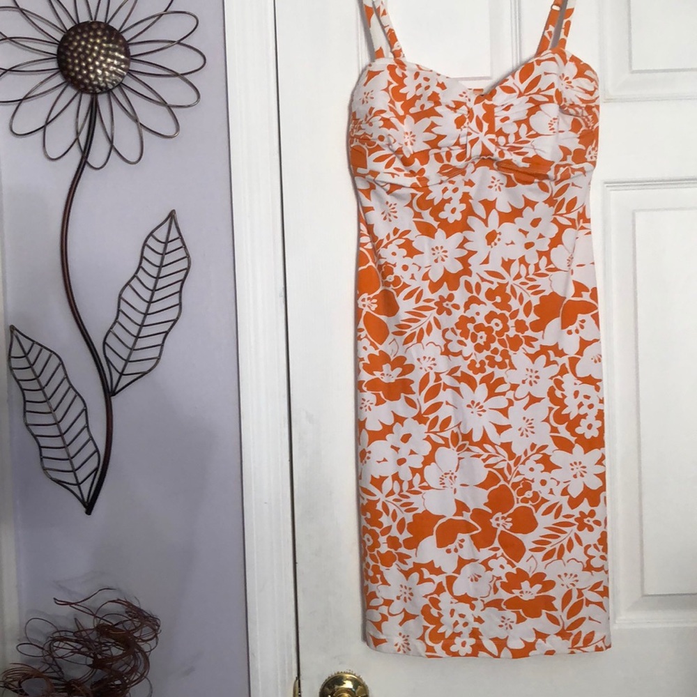 Tommy Bahama Orange & White Dress - Size Large